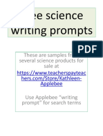 Free 20 Full Color Science Writing Prompts