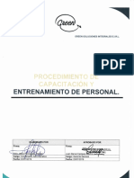 Procediento de Capacitacion y Entrenamiento de Personal