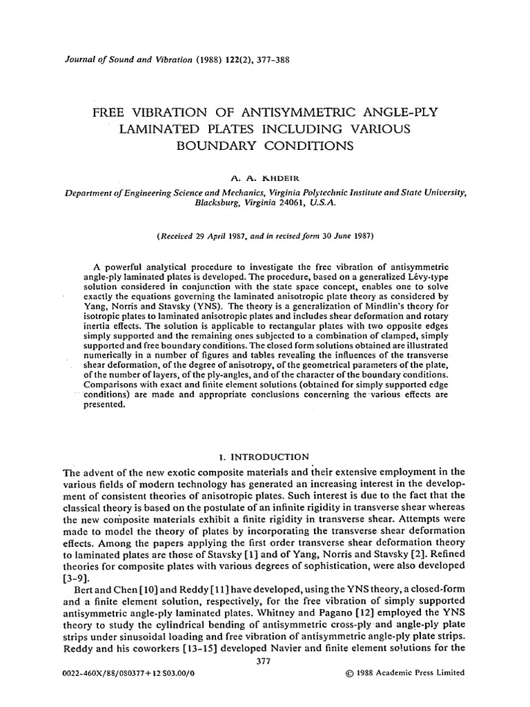 Paper Solutions of A Laminated Composite PDF Stress (Mechanics