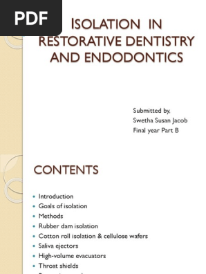 Isolation in Restorative Dentistry 