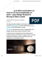 "Surviving On Mars Could Teach Us How To Live More Sustainably On Earth", Says Design Museum's Moving To Mars Curator