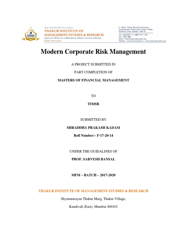 Modern Corporate Risk Management Insights | PDF | Risk Management ...