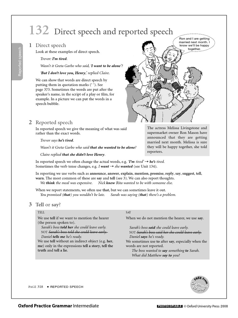 Direct Speech and Reported Speech | PDF | Grammar | Linguistics