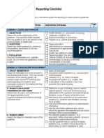 AGREE Reporting Checklist