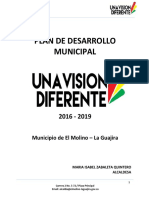 3020 23 Plan de Desarrollo Municipal Una Vision Diferente 2016 2019