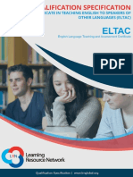 Qualification Specification - LRN Level 5 Certificate in Teaching English To Speakers of Other Languages (Eltac)