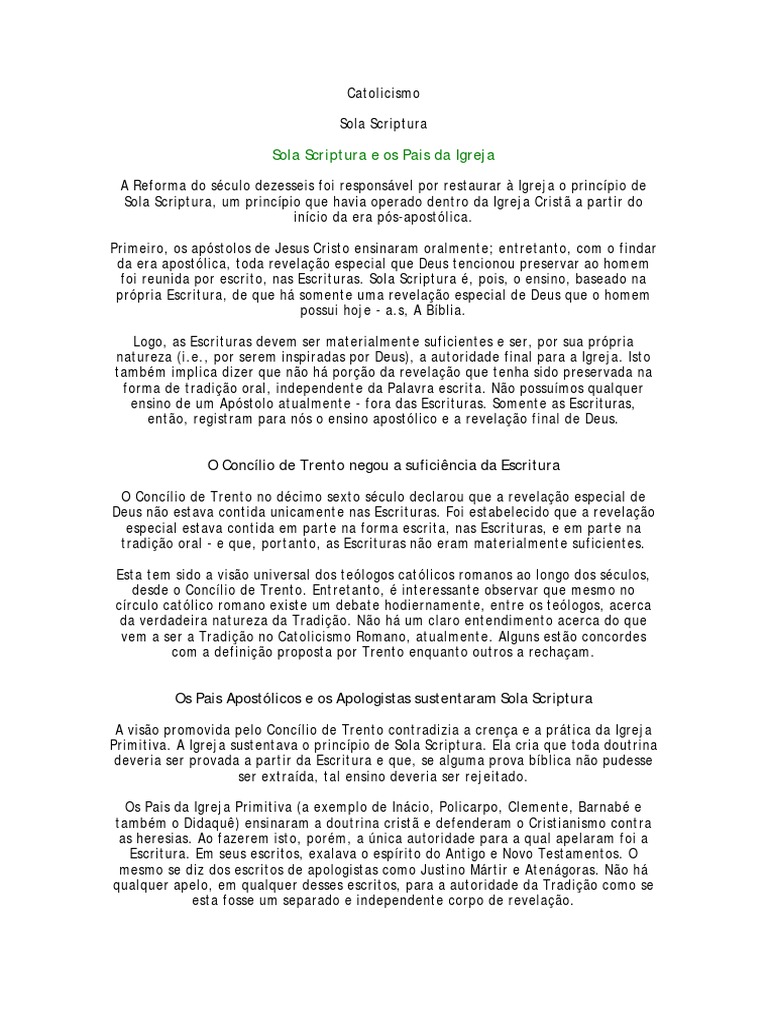 Sola Scriptura: A Autoridade da Bíblia | PDF | Sola scriptura ...