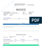 Invoice: Disbursement Notes