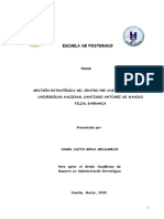 Tesis Gestion Estrategica Del Centro Pre Universitario de La Universidad Nacional Santiago Antunez de Mayolo Filial Barranca PDF