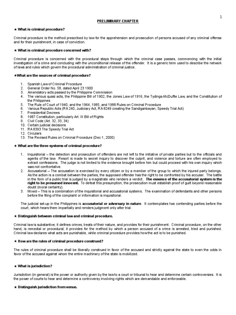 Overview of Criminal Procedure Rules | PDF | Jurisdiction | Prosecutor