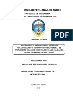 Mejoramiento, Ampliación Del Sistema de Alcantarillado y Construcción Del Sistema de Tratamiento de Aguas Residuales de La Localidad de Tres de Diciembre-chupaca-junin