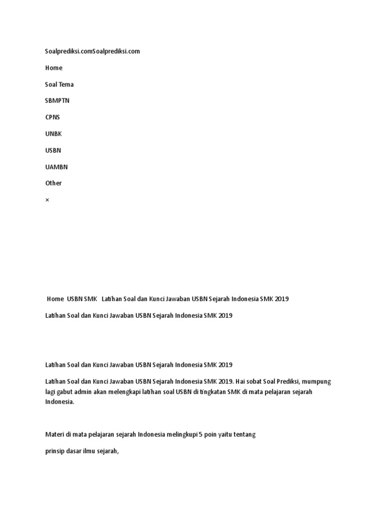 Latihan Soal Dan Kunci Jawaban Usbn Bahasa Inggris Smk 2019 Guru Galeri