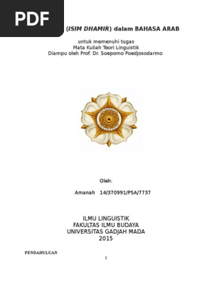 Pronoun Isim Dhomir Dalam Bahasa Arab Pdf