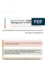 Journal Reading: Diagnosis And: Management of Osteomyelitis