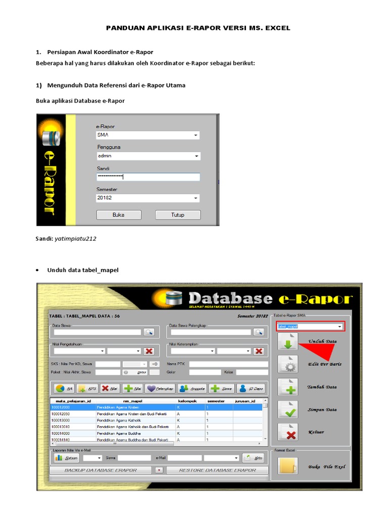 Panduan Aplikasi E-Rapor Excel | PDF | Komputer