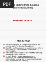 Traffic Engineering Studies (Parking Studies) : Sheethal Jain SP