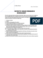 Paideia Seventh Grade Research Worksheet