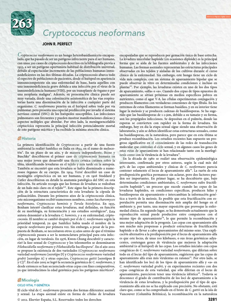 Criptococosis: Patógeno y Síntomas | PDF | VIH / SIDA | VIH