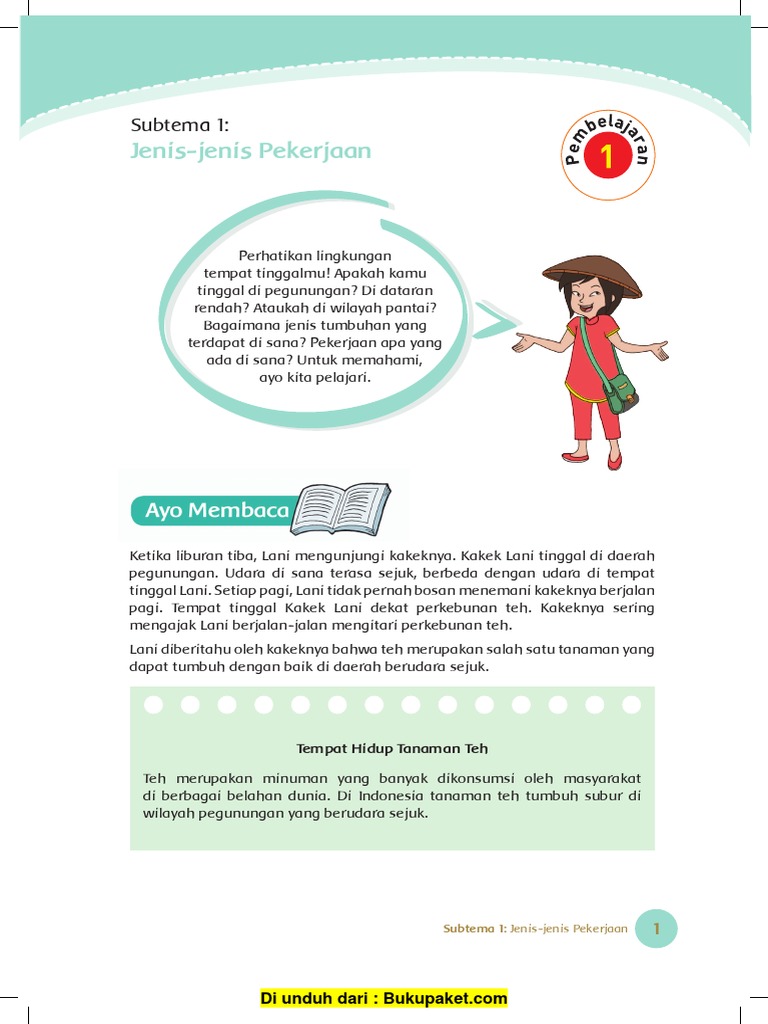 Subtema 1 Jenis Jenis Pekerjaan Pdf
