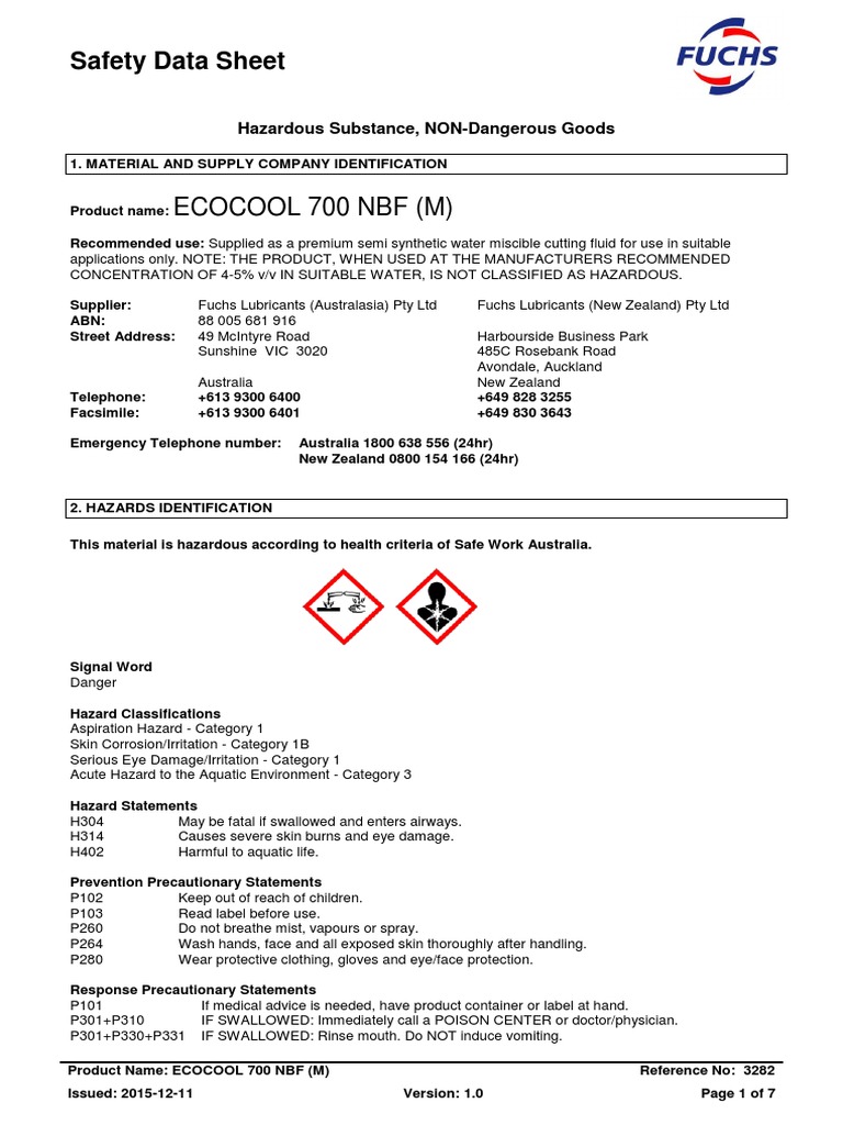 ecocool-700-nbf-m-sds-pdf-dangerous-goods-toxicity