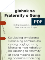 Paglahok Sa Fraternity o Gang