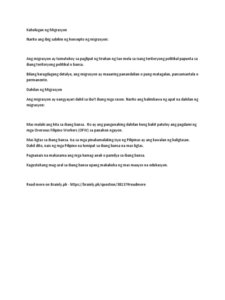 Migrasyon Pdf
