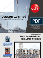 Lesson Learned Penerapan QHSE Gedung 2018