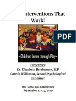 Rti: Interventions That Work!: Presenters: Dr. Elizabeth Betebenner, SLP Connie Wilkinson, School Psychological Examiner