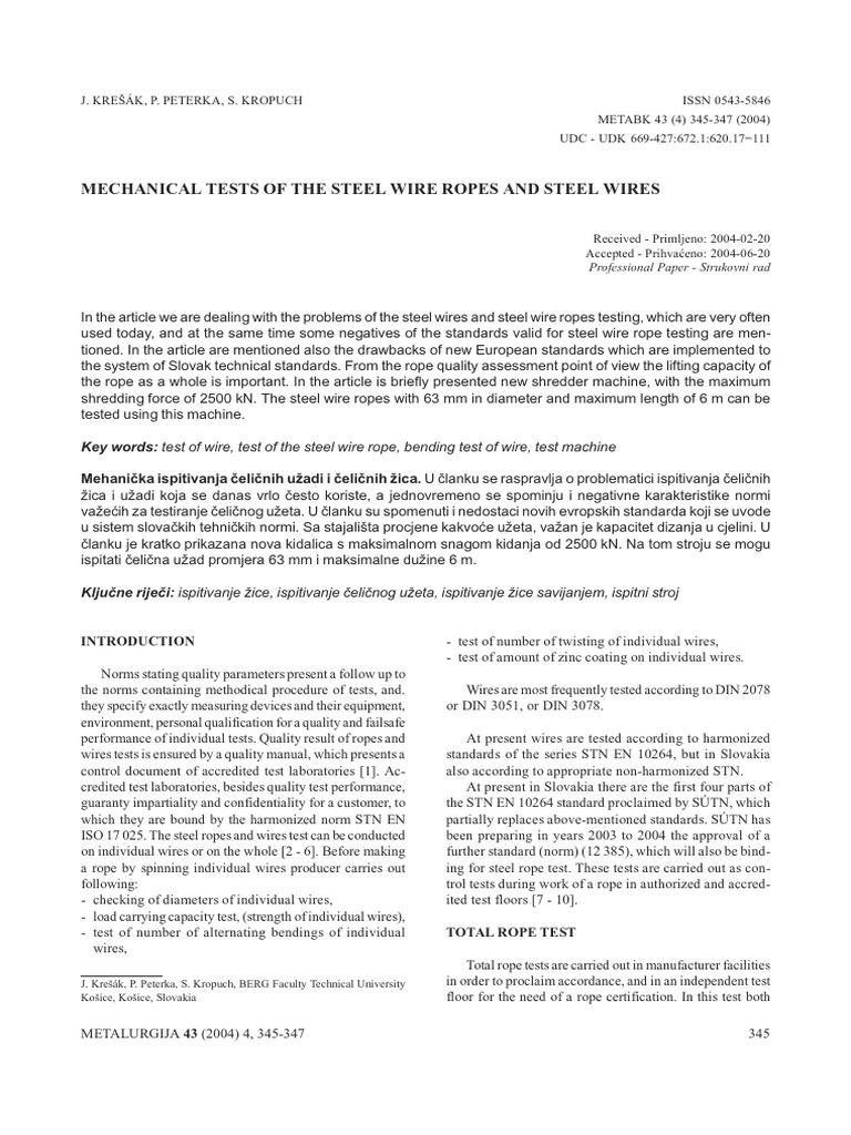 Steel Wire Rope PDF Rope Wire