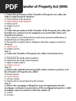 MCQs On Transfer of Property Act