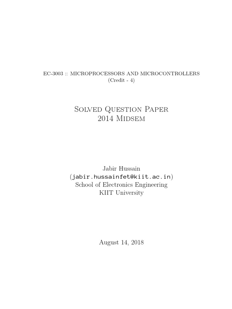 2014 Midsem Solution | PDF | Input/Output | Digital Technology