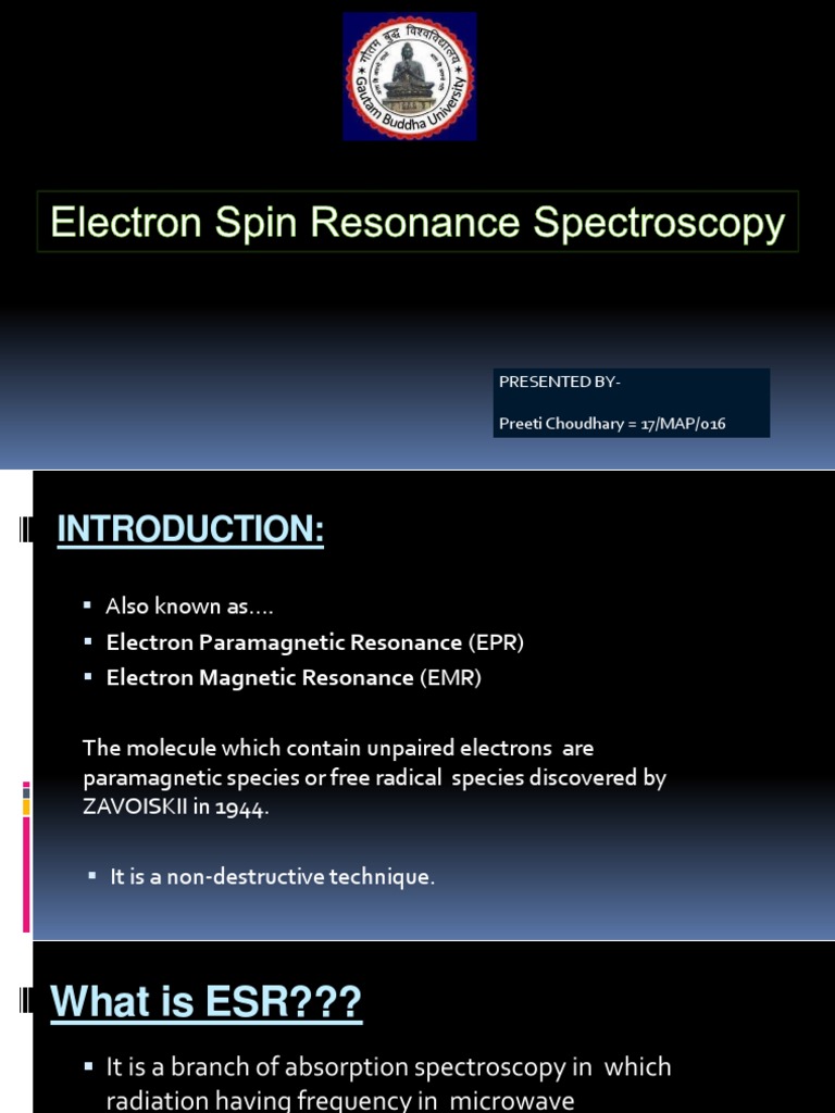 Understanding Electron Spin Resonance | PDF | Electron Paramagnetic ...