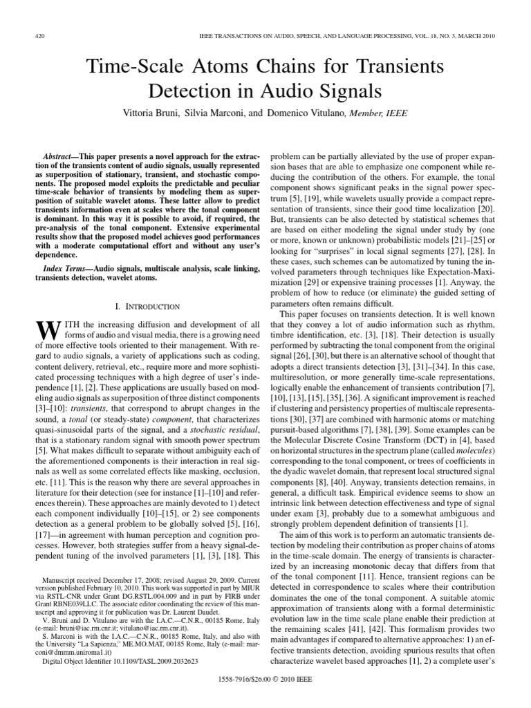 Time-Scale Atoms Chains For Transients Detection in Audio Signals-kHY ...