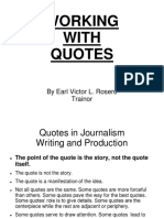 Working With Quotes: by Earl Victor L. Rosero Trainor