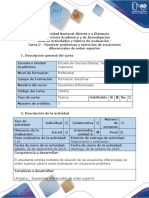 Guia de Actividades y Rubrica de Evaluacion - Tarea 2 - Resolver Ejercicios y Problemas Ecuaciones Diferenciales de Orden Superior