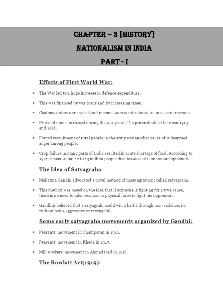 Satyagraha and Nationalism in 1919 India | PDF | Mahatma Gandhi ...