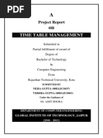 Time Table Management: Project Report