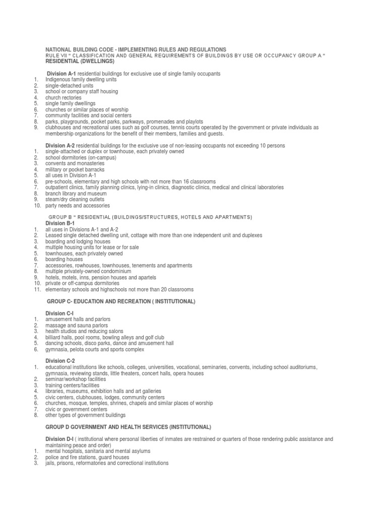 National Building Code | PDF | Retail | Building