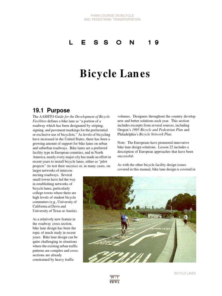 AASHTO Bicycle Lane Design Standards | PDF | Cycling Infrastructure | Lane