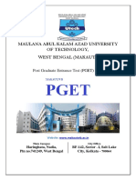 MAKAUT PGET 2019: Details on Post Graduate Entrance Test