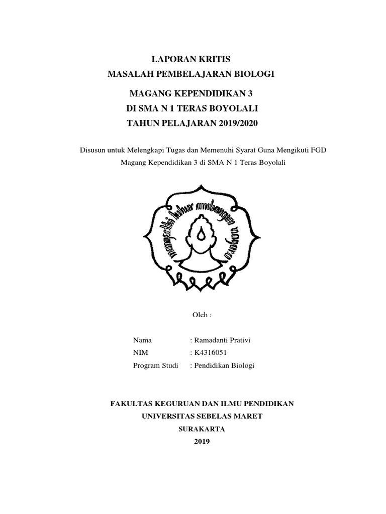 Laporan Kritis Ramadanti Prativi K4316051