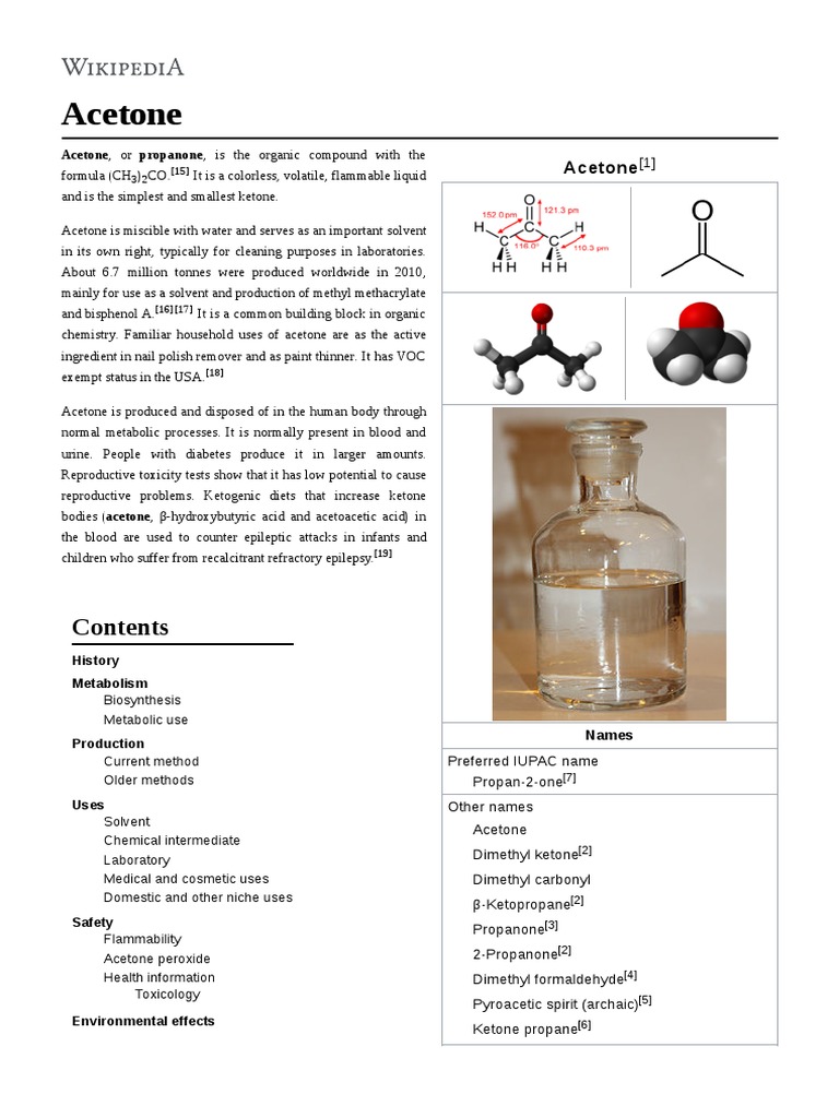 Acetone Chemical Substances Chemistry Free 30day Trial Scribd