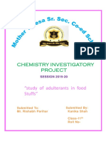 Chemistry Investigatory Project: "Study of Adulterants in Food Stuffs"