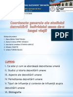 Coordonate Generale Ale Studiului Dezvoltării Individului Uman de A Lungul Vieții