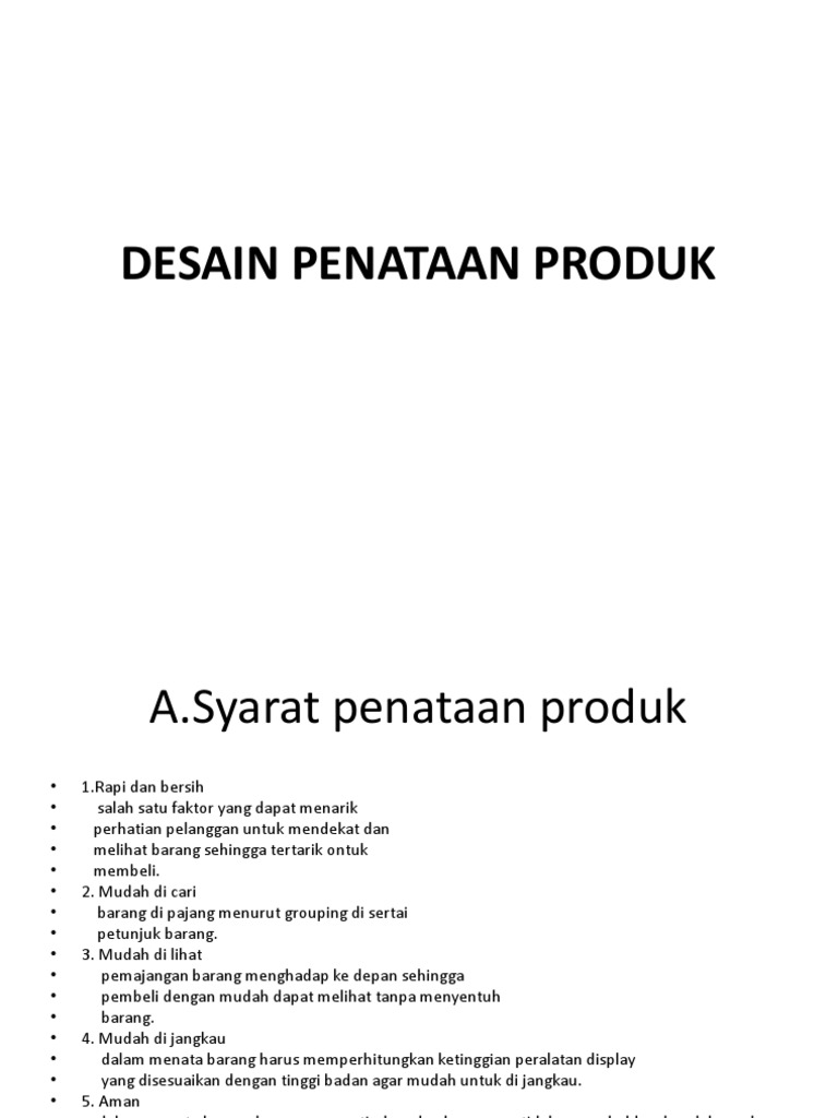 Desain Penataan Produk Pptxx Pdf