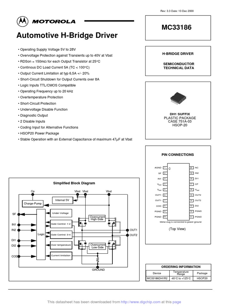 MC33186DH1 | PDF | Electrical Engineering | Electronics