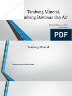 Tambang Mineral, Tambang Batubara Dan Air