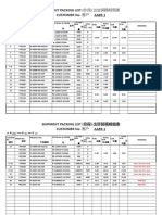 Shipment Packing List (非保) 出货装箱明细表 Customer No. 客户 Aa89-1