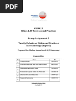 CISB412 Ethics & IT Professional Practices Group Assignment 2 Varsity Debate On Ethics and Practices in Technology (Report)