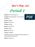 Teacher's Day Act: Period 1